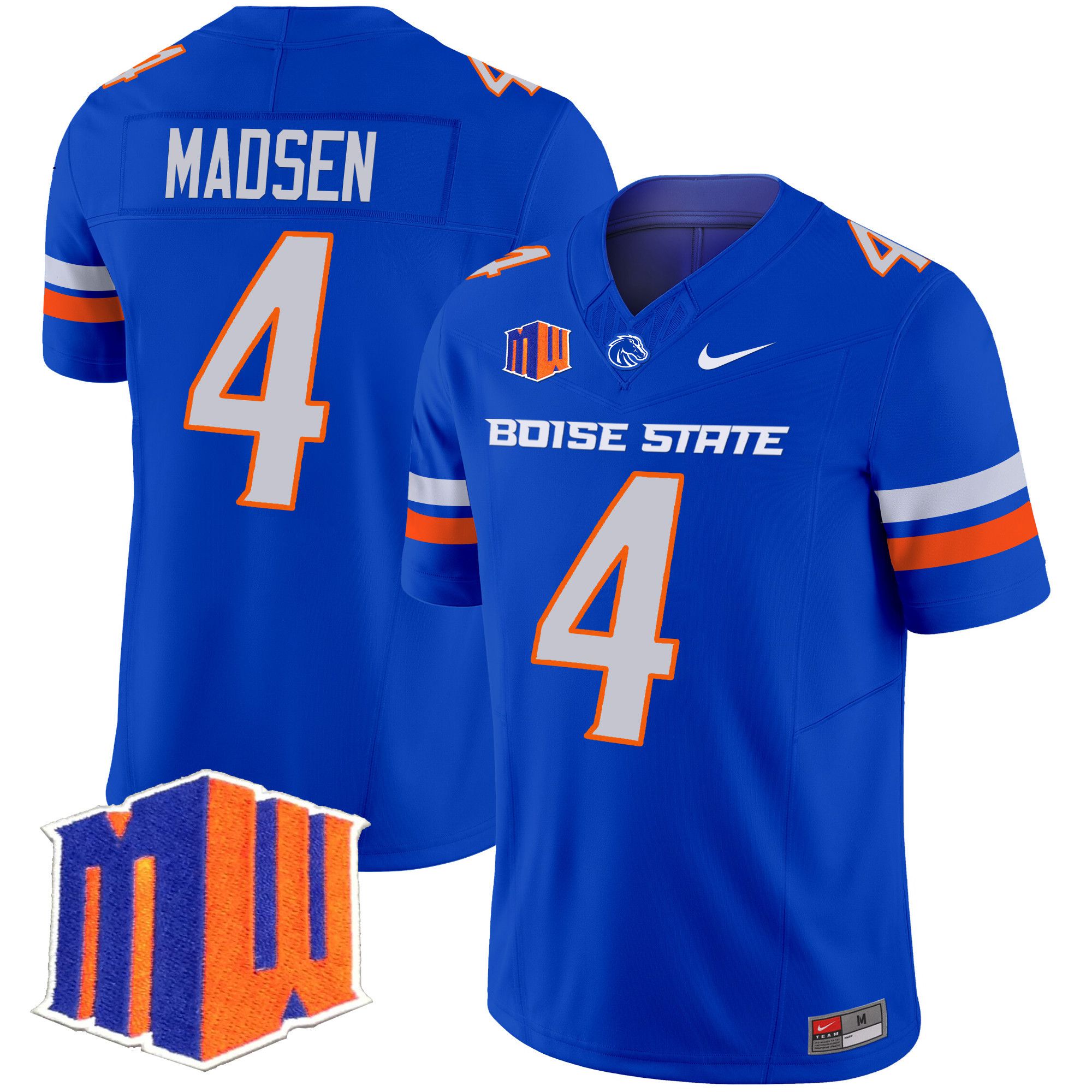 Men Boise State Broncos #4 Madsen Blue Nike 2024 Vapor Limited NCAA Jersey style 1